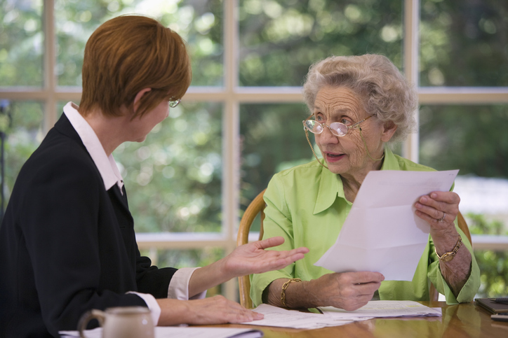 Senior woman meeting with her executor